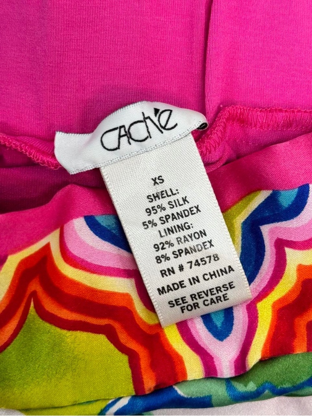 Vibrant Floral Silk Scarf Top - Pink Multicolor - Picture 5 of 6